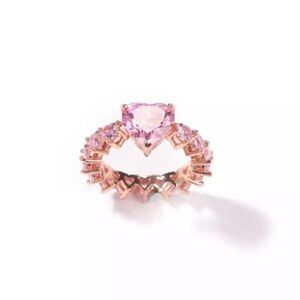 Pink heart ring size 8